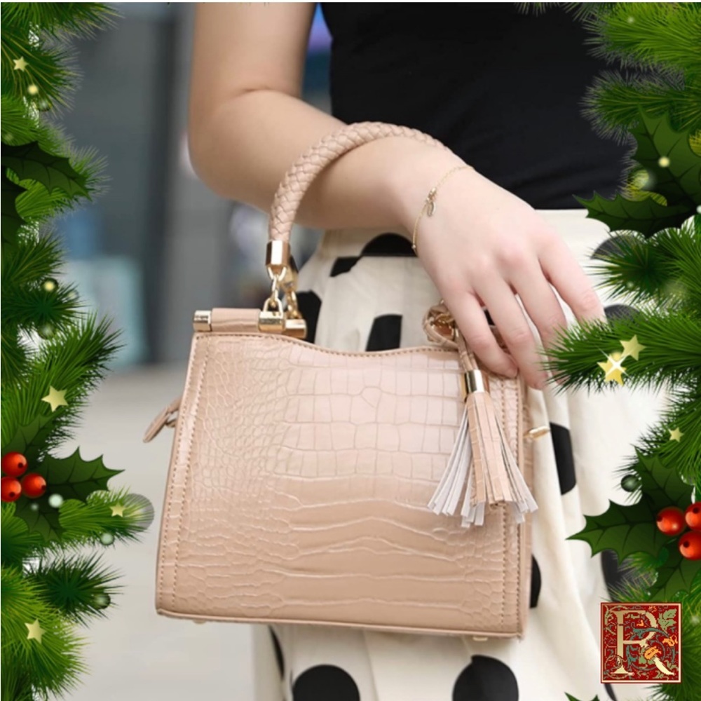 Taupe Crocodile Crossbody HandBag​